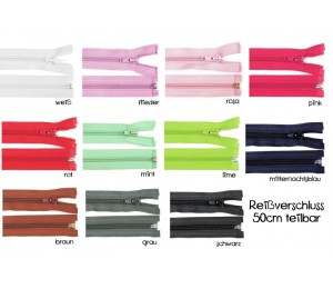 Reißverschluss 5mm - 50cm teilbar